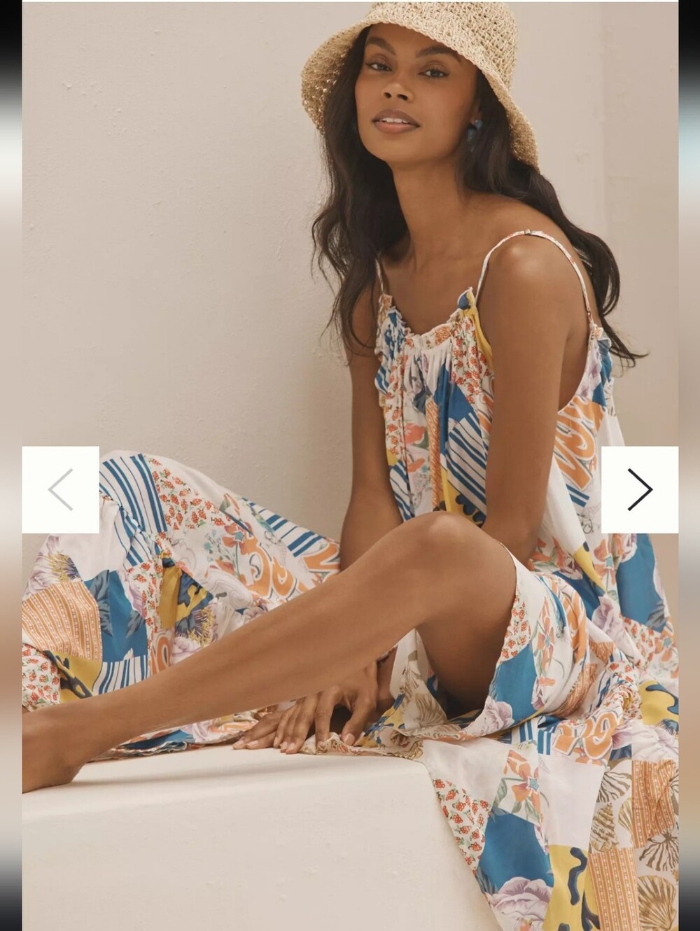 Anthropologie Malika Printed Bohemian Maxi Dress Sleeveless Flowy Sundress XS